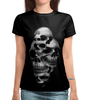 Заказать женскую футболку в Москве. Футболка с полной запечаткой (женская) Skull Art от Leichenwagen - готовые дизайны и нанесение принтов.