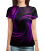 Заказать женскую футболку в Москве. Футболка с полной запечаткой (женская) Абстрактный фиолетовый от THE_NISE  - готовые дизайны и нанесение принтов.