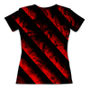 Заказать женскую футболку в Москве. Футболка с полной запечаткой (женская) Черно-красные полосы от THE_NISE  - готовые дизайны и нанесение принтов.