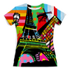 Заказать женскую футболку в Москве. Футболка с полной запечаткой (женская) Paris Pop Art от balden - готовые дизайны и нанесение принтов.