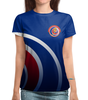 Заказать женскую футболку в Москве. Футболка с полной запечаткой (женская) Сборная Коста-Рики от geekbox - готовые дизайны и нанесение принтов.