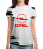 Заказать женскую футболку в Москве. Футболка с полной запечаткой (женская) Авто Opel от THE_NISE  - готовые дизайны и нанесение принтов.