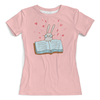 Заказать женскую футболку в Москве. Футболка с полной запечаткой (женская) Умный кролик в очках от DEPALL - готовые дизайны и нанесение принтов.