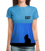 Заказать женскую футболку в Москве. Футболка с полной запечаткой (женская) CAT. Кошка от Виктор Гришин - готовые дизайны и нанесение принтов.