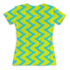 Заказать женскую футболку в Москве. Футболка с полной запечаткой (женская) Желто-голубой узор от THE_NISE  - готовые дизайны и нанесение принтов.