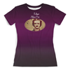 Заказать женскую футболку в Москве. Футболка с полной запечаткой (женская) Эдгар По (Edgar Poe) от Andy Quarry - готовые дизайны и нанесение принтов.