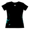 Заказать женскую футболку в Москве. Футболка с полной запечаткой (женская) Hatsune Miku (черный) от Maria Mishina - готовые дизайны и нанесение принтов.