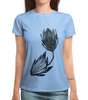 Заказать женскую футболку в Москве. Футболка с полной запечаткой (женская) Черный цветок от aviva - готовые дизайны и нанесение принтов.