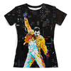 Заказать женскую футболку в Москве. Футболка с полной запечаткой (женская) Freddie Mercury от ПРИНТЫ ПЕЧАТЬ  - готовые дизайны и нанесение принтов.