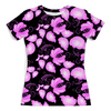 Заказать женскую футболку в Москве. Футболка с полной запечаткой (женская) Розовая гжель от mimiart  - готовые дизайны и нанесение принтов.
