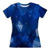 Заказать женскую футболку в Москве. Футболка с полной запечаткой (женская) Blue Polygon от THE_NISE  - готовые дизайны и нанесение принтов.