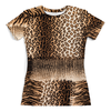 Заказать женскую футболку в Москве. Футболка с полной запечаткой (женская) леопард от THE_NISE  - готовые дизайны и нанесение принтов.