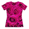 Заказать женскую футболку в Москве. Футболка с полной запечаткой (женская) Pink Roses от meteorol - готовые дизайны и нанесение принтов.
