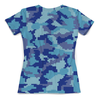 Заказать женскую футболку в Москве. Футболка с полной запечаткой (женская) Голубые пиксели от THE_NISE  - готовые дизайны и нанесение принтов.