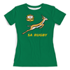 Заказать женскую футболку в Москве. Футболка с полной запечаткой (женская) ЮАР регби от rugby - готовые дизайны и нанесение принтов.