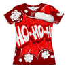 Заказать женскую футболку в Москве. Футболка с полной запечаткой (женская)  Ho Ho Ho от THE_NISE  - готовые дизайны и нанесение принтов.