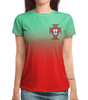 Заказать женскую футболку в Москве. Футболка с полной запечаткой (женская) Сборная Португалии  от geekbox - готовые дизайны и нанесение принтов.