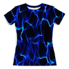 Заказать женскую футболку в Москве. Футболка с полной запечаткой (женская) Синие волны от THE_NISE  - готовые дизайны и нанесение принтов.