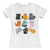 Заказать женскую футболку в Москве. Футболка с полной запечаткой (женская) Цветные кошки от Yaroslava - готовые дизайны и нанесение принтов.