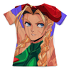 Заказать женскую футболку в Москве. Футболка с полной запечаткой (женская) Cammy Street Fighter от Fix Print - готовые дизайны и нанесение принтов.