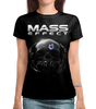 Заказать женскую футболку в Москве. Футболка с полной запечаткой (женская) Mass Effect от geekbox - готовые дизайны и нанесение принтов.
