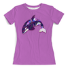 Заказать женскую футболку в Москве. Футболка с полной запечаткой (женская) Дельфинчик от T-shirt print  - готовые дизайны и нанесение принтов.