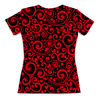 Заказать женскую футболку в Москве. Футболка с полной запечаткой (женская)  Красный узор от THE_NISE  - готовые дизайны и нанесение принтов.
