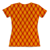 Заказать женскую футболку в Москве. Футболка с полной запечаткой (женская) Клетка оранжевая от THE_NISE  - готовые дизайны и нанесение принтов.