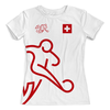 Заказать женскую футболку в Москве. Футболка с полной запечаткой (женская) Сборная Швейцарии от geekbox - готовые дизайны и нанесение принтов.
