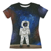 Заказать женскую футболку в Москве. Футболка с полной запечаткой (женская) Космонавт от galaxy secret - готовые дизайны и нанесение принтов.