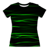 Заказать женскую футболку в Москве. Футболка с полной запечаткой (женская) Зеленые линии от THE_NISE  - готовые дизайны и нанесение принтов.