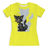 Заказать женскую футболку в Москве. Футболка с полной запечаткой (женская) Смешной котик от T-shirt print  - готовые дизайны и нанесение принтов.