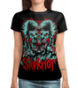 Заказать женскую футболку в Москве. Футболка с полной запечаткой (женская) Slipknot от geekbox - готовые дизайны и нанесение принтов.