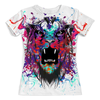 Заказать женскую футболку в Москве. Футболка с полной запечаткой (женская) Тигр красками от THE_NISE  - готовые дизайны и нанесение принтов.