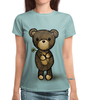 Заказать женскую футболку в Москве. Футболка с полной запечаткой (женская) Медвежонок от weeert - готовые дизайны и нанесение принтов.