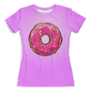Заказать женскую футболку в Москве. Футболка с полной запечаткой (женская) Сладкие пончики  от T-shirt print  - готовые дизайны и нанесение принтов.
