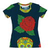 Заказать женскую футболку в Москве. Футболка с полной запечаткой (женская) Череп и цветок от THE_NISE  - готовые дизайны и нанесение принтов.