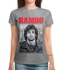 Заказать женскую футболку в Москве. Футболка с полной запечаткой (женская) Rambo от Leichenwagen - готовые дизайны и нанесение принтов.
