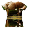 Заказать женскую футболку в Москве. Футболка с полной запечаткой (женская) грибы от trotinka space - готовые дизайны и нанесение принтов.