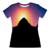 Заказать женскую футболку в Москве. Футболка с полной запечаткой (женская) Закат солнца от THE_NISE  - готовые дизайны и нанесение принтов.