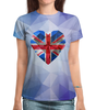 Заказать женскую футболку в Москве. Футболка с полной запечаткой (женская) Британский флаг от ПРИНТЫ ПЕЧАТЬ  - готовые дизайны и нанесение принтов.