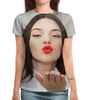 Заказать женскую футболку в Москве. Футболка с полной запечаткой (женская) Kendall Jenner от Nar - готовые дизайны и нанесение принтов.