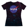 Заказать женскую футболку в Москве. Футболка с полной запечаткой (женская) NASA | НАСА от The Spaceway  - готовые дизайны и нанесение принтов.