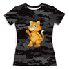Заказать женскую футболку в Москве. Футболка с полной запечаткой (женская) Рыжий кот от Yaroslava - готовые дизайны и нанесение принтов.