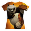 Заказать женскую футболку в Москве. Футболка с полной запечаткой (женская) Кунг-фу панда от skynatural - готовые дизайны и нанесение принтов.
