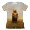Заказать женскую футболку в Москве. Футболка с полной запечаткой (женская) медведь от cherdantcev - готовые дизайны и нанесение принтов.