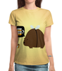 Заказать женскую футболку в Москве. Футболка с полной запечаткой (женская) Медведь-пчела от queen  - готовые дизайны и нанесение принтов.