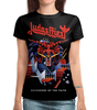Заказать женскую футболку в Москве. Футболка с полной запечаткой (женская) Judas Priest от geekbox - готовые дизайны и нанесение принтов.