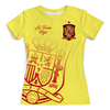 Заказать женскую футболку в Москве. Футболка с полной запечаткой (женская) Сборная Испании от geekbox - готовые дизайны и нанесение принтов.