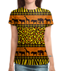 Заказать женскую футболку в Москве. Футболка с полной запечаткой (женская) Африка от THE_NISE  - готовые дизайны и нанесение принтов.